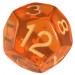 R4I Dice w/ Arch'd4: Translucent - Orange w/ Light Orange (15)