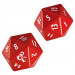 Heavy Metal Dice: D&D d20 Set - Red and White (2)