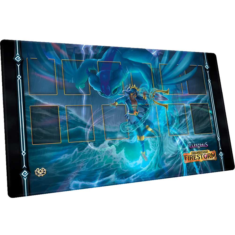 Elestrals Playmat: Divine Champions Firestorm - Poseidon & Majesea (New Arrival)