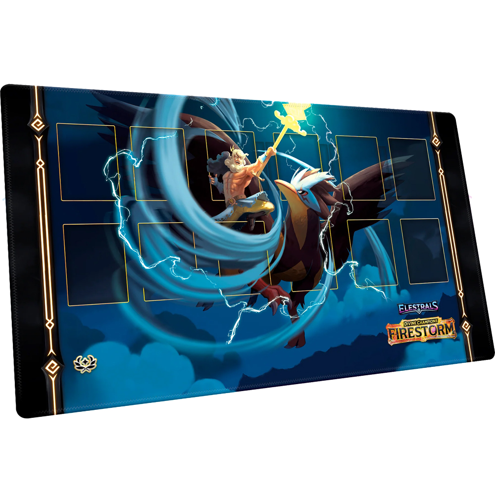 Elestrals Playmat: Divine Champions Firestorm - Zeus & Voltempest (New Arrival)