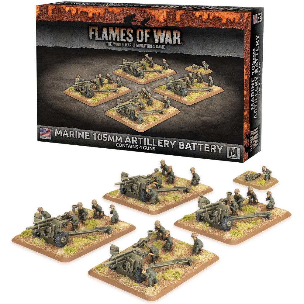 Flames of War WW2: American - Marine 105mm Artillery Battery (New Arrival)