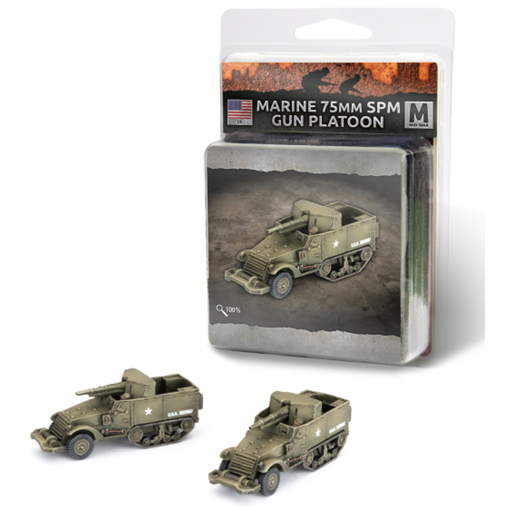 Flames of War WW2: American - Marine 75mm SPM Self-propelled Gun Platoon (New Arrival)