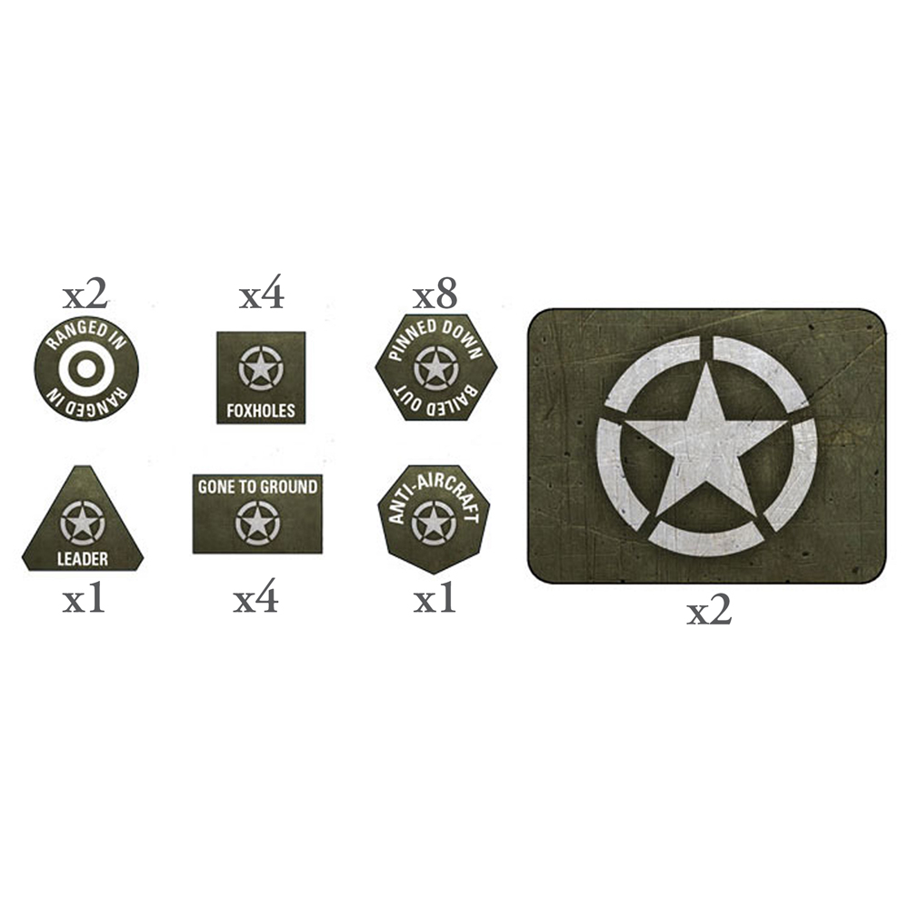 Flames of War: WW2 - American Tokens & Objectives (22) (Preorder)