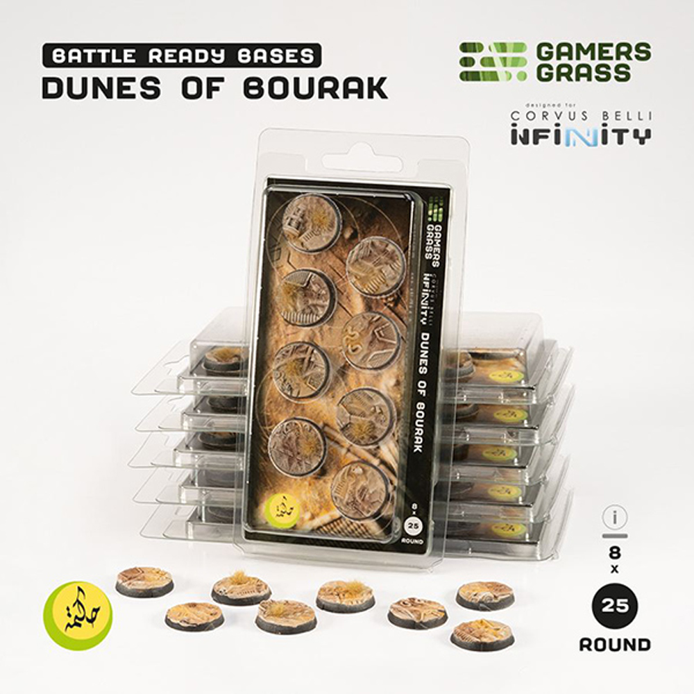 Battle Ready Bases: Dunes of Bourak - Round 25mm (8)