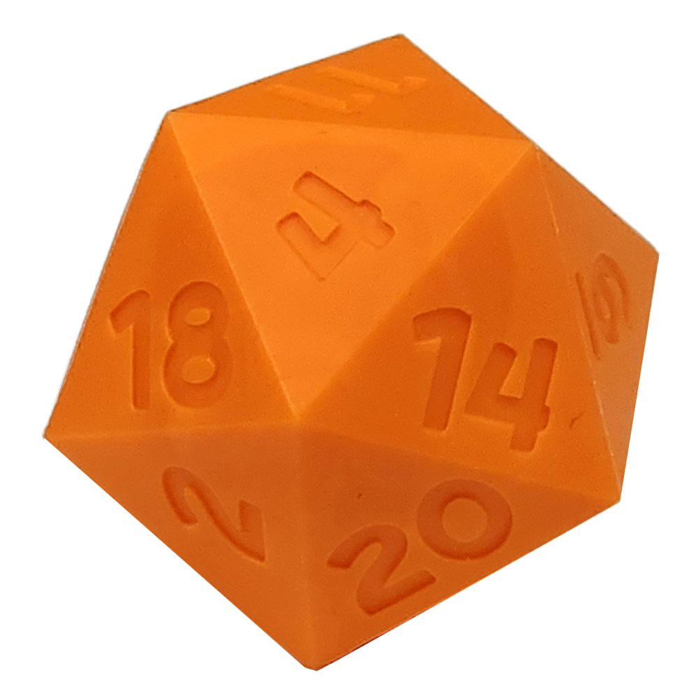 Game Plus Products 58mm Bouncy Silicone Dice: Giant d20 - Orange (1) (New Arrival)