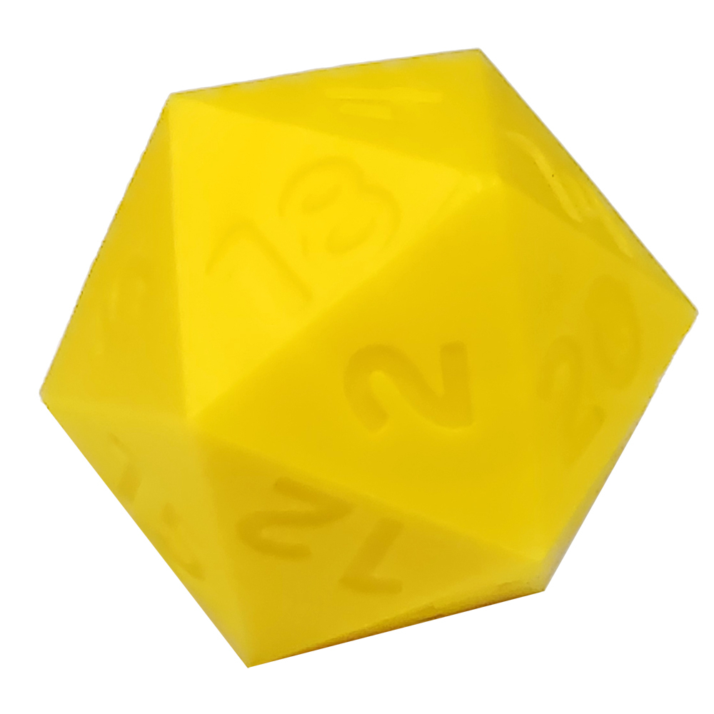 Game Plus Products 58mm Bouncy Silicone Dice: Giant d20 - Yellow (1) (New Arrival)