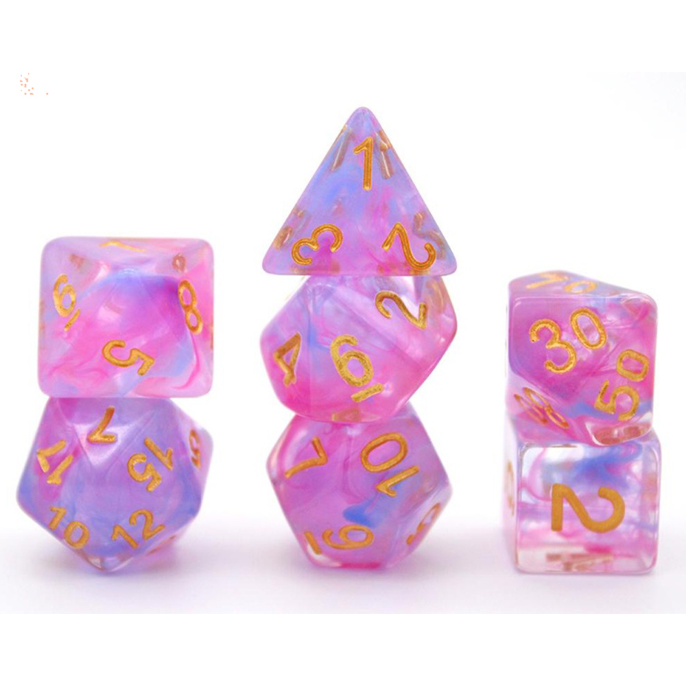 Game Plus Products 16mm Resin Dice: Nebula - Blue & Purple Swirl (7) (New Arrival)