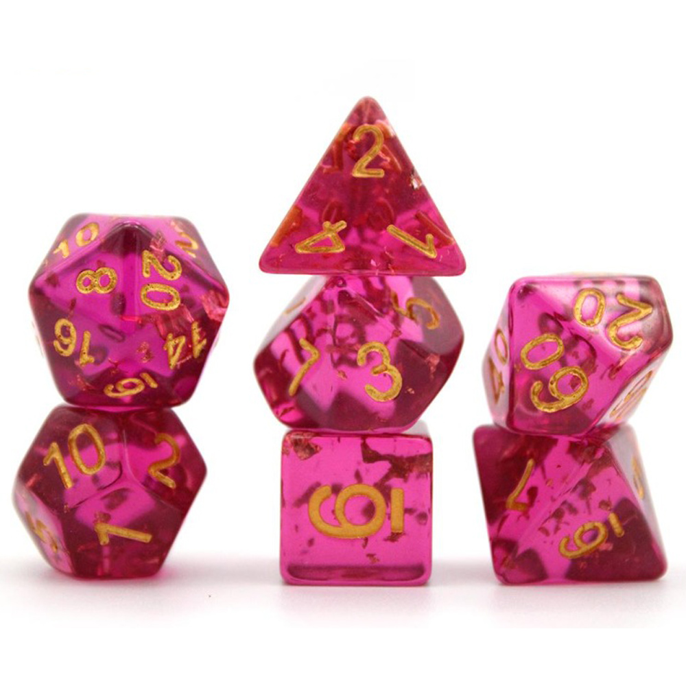 Game Plus Products 16mm Resin Dice: Copper Foil - Transparent Purple (7) (New Arrival)