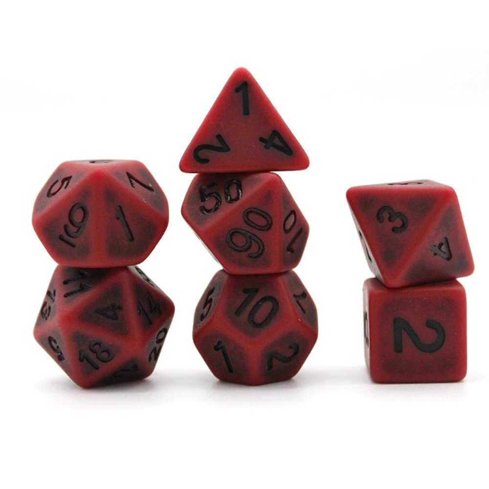 Game Plus Products 16mm Resin Dice: Antique - Red (7) (New Arrival)