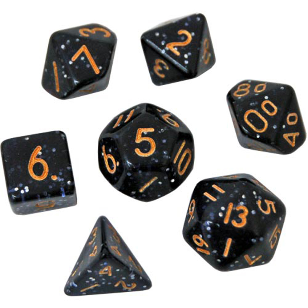 Game Plus Products 10mm Resin Dice: Glitter - Dark Purple Confetti (7) (New Arrival)