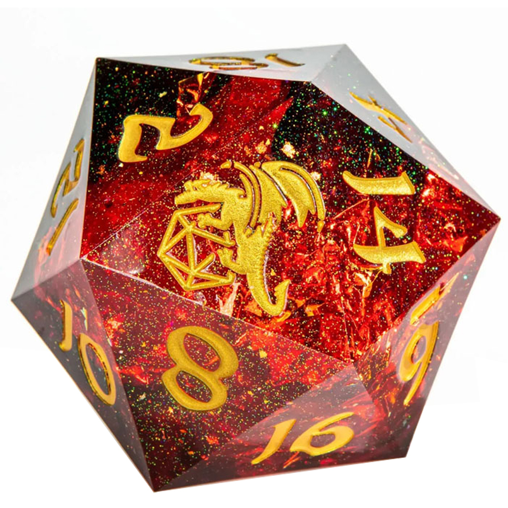 Premium 55mm d20 Sharp-Edged: Captured Magic - Red (Last Chance)