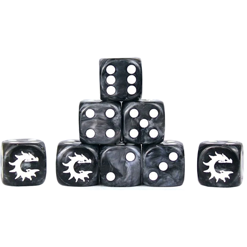 Conquest d6 Set: Conquest Logo on Black (25) (Clearance)