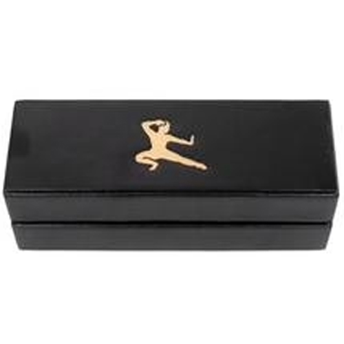 R4I Faux Leather Dice Box w/ Tray: Gold Foil Monk Logo (Game On! Sale)