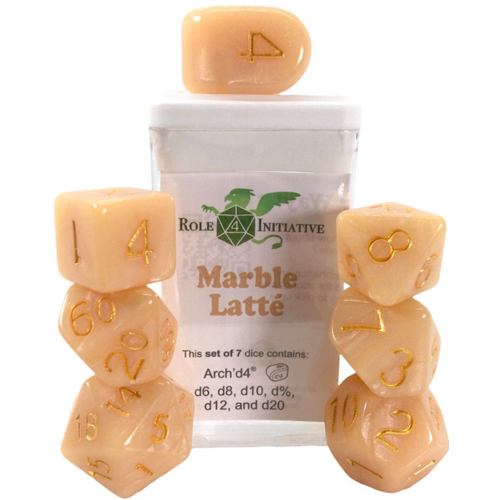 R4I Dice w/Arch'd4: Marble - Latte (7) (Clearance)