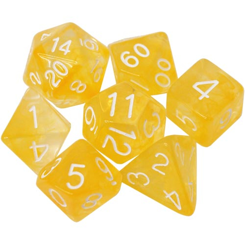 R4I Dice: Diffusion - Honey Lemon w/ White (7) (Clearance)