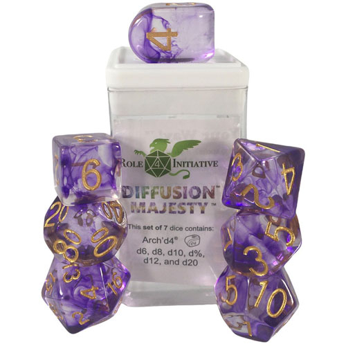 R4I Dice w/ Arch'd4: Diffusion - Majesty w/ Metallic Gold (7) (Clearance)