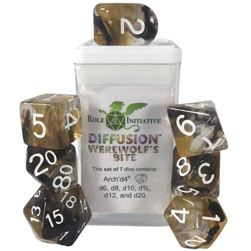 R4I Dice w/ Arch'd4: Diffusion - Werewolf's Bite w/ White (7) (Game On! Sale)