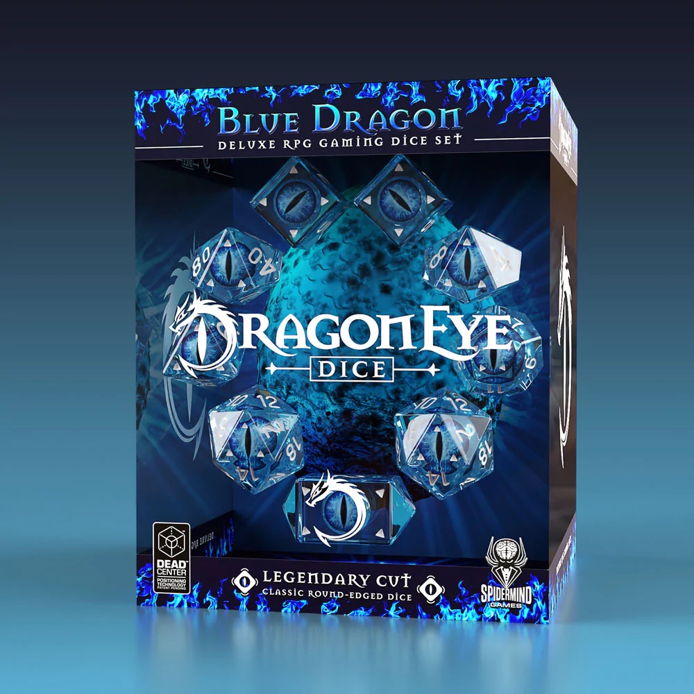 Dragon Eye Dice: Legendary Round Cut - Blue (9) (Game On! Sale)