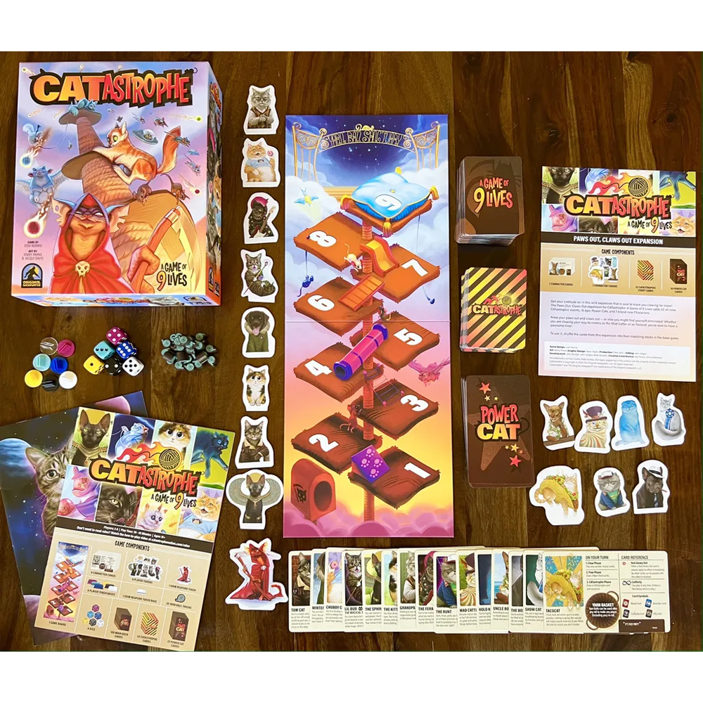 CATastrophe: A Game of 9 Lives - Base Game + Paws Out, Claws Out Expansion (New Arrival)