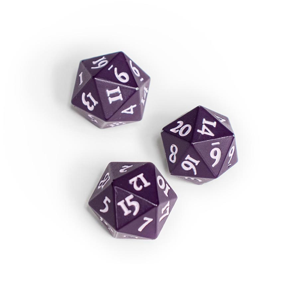 Vivid Heavy Metal d20 Dice Set: Midnight Plum (2) (New Arrival)