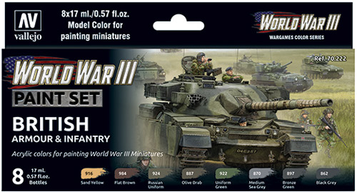 Av Vallejo Modelo Color Set-Wwiii American Armour & infantería VAL70220 