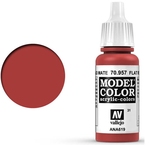 Vallejo Model Color Flat Red 70957 for painting miniatures