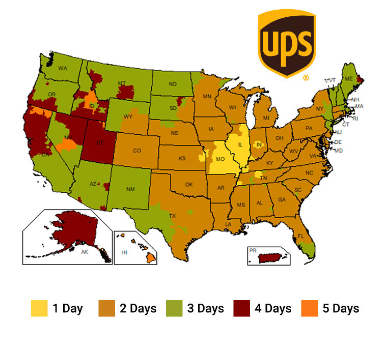 UPS Ground Shipping Map